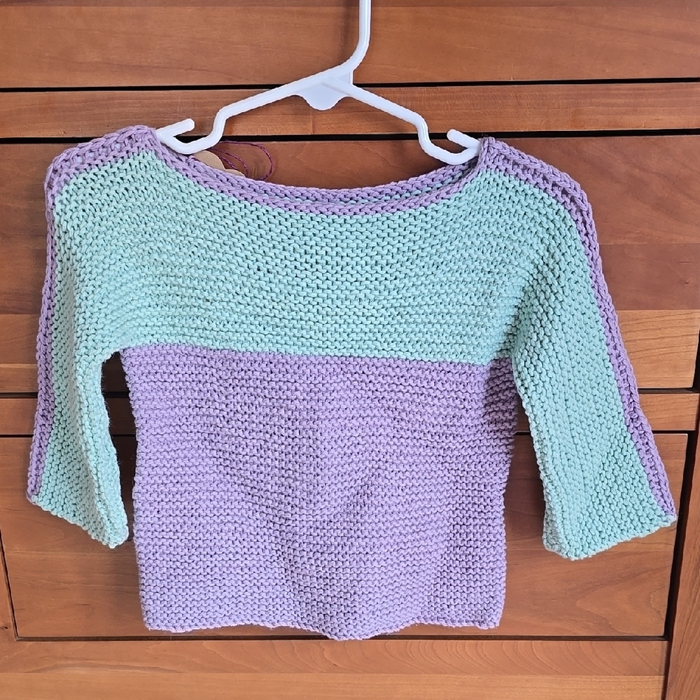 Mint Green and Lavender Women's Sweater